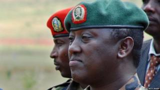 A photo taken on December 17, 2010 shows Rwandan Lieutenant General Karenzi Karake at Nasho Military training school in Kirehe District, in Rwanda"s Eastern Province,