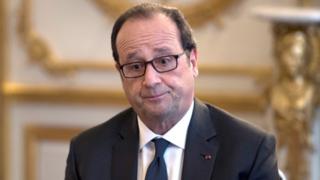 Francois Hollande at Elysee Palace on October 14, 2016