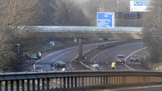 M2 closed after crash