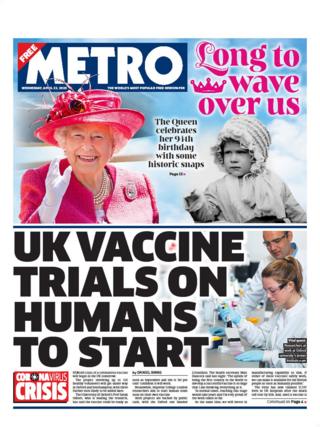Metro front page