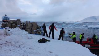 Supplies being off-loaded