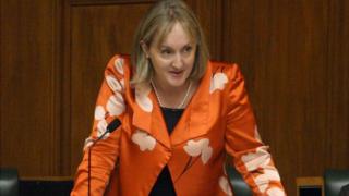 WELLINGTON, NEW ZEALAND - JUNE 17: National Party MP Amy Adams speaks during question time at Parliament on June 17, 2009 in Wellington, New Zealand