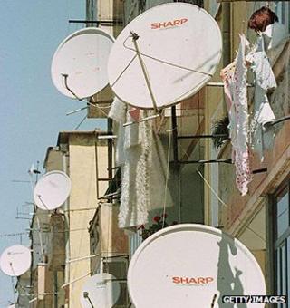 Satellite dishes in Albania