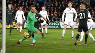 David Silva lokacin da ya ci Swansea