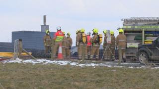 Fire crews at the scene