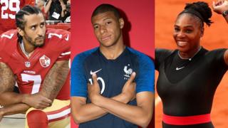 Colin Kaepernick, Kylian Mbappé y Serena Williams.