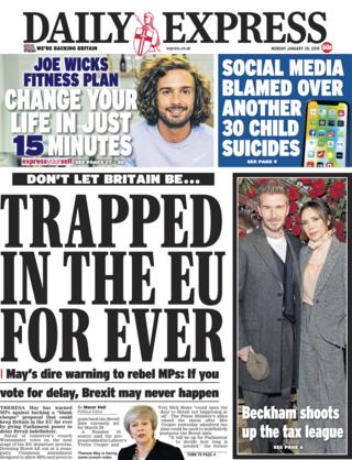 Newspaper Headlines: Front Pages Focus On Key Brexit Vote - Bbc News