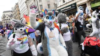 Cat-like characters in London pride