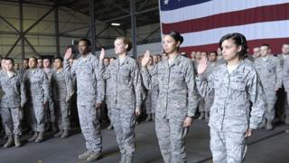 US troops are sworn in at a ceremony at Incirlik airbase, Turkey, in December 2012 (file image)