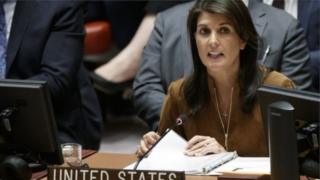 Uhagarariye Amerika mu muryango w'abibumbye, Nikki Haley, avuga ko aka kanama gakingira ikibaba abahungabanya uburengazira bwa muntu