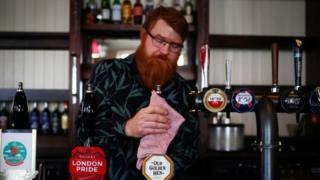 Pub staff clean ahead of reopening