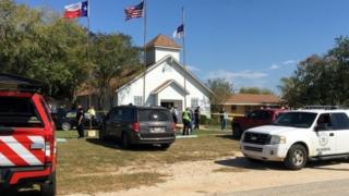 Church in Sutherland Springs, Texas, where a gunman opened fire on the congregation, 5 November 2017