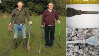 Matthew Hepworth (left) and David Kierzek and their finds.