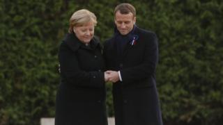 Angela Merkel and Emmanuel Macron