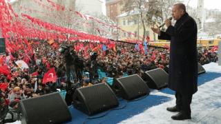 Un meting du président turc Recep Tayyip Erdogan.
