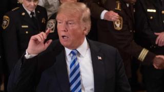 US President Donald Trump responds to a journalist at the White House