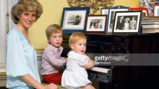 Gimbiya Diana tare da 'ya'yan ta yarima William da Harry