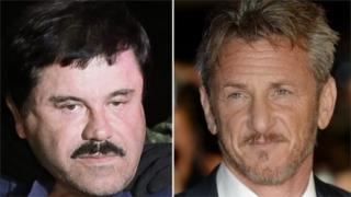Drug lord Joaquin "El Chapo" Guzman and Sean Penn, 10 January 2016