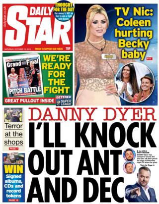 Front page of the Daily Star