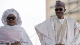 Aisha Buhari na onyeisiala Muhammadu Buhari