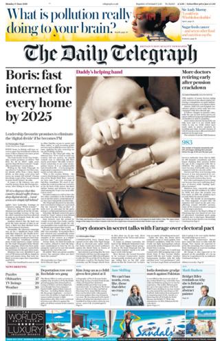 Daily Telegraph front page