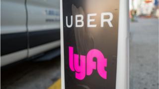 Uber and Lyft taxi logos