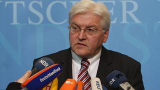 Frank-Walter Steinmeier, vice-chancelier et ministre allemand des Affaires étrangères, s'adresse aux médias lors de son audition concernant Mohammed Haydar Zammar au Bundestag le 13 mars 2008 à Berlin. (Illustration)
