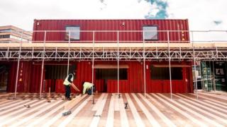 Spark:York containers being fitted-out