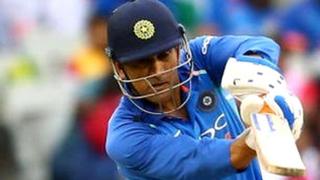 MS Dhoni of India bats during game three of the One Day International series between Australia and India at Melbourne Cricket Ground on January 18, 2019 in Melbourne, Australia