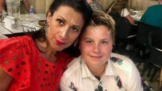 Nicola Marshall and her son Lucas Briscoe