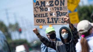 Amazon protestor