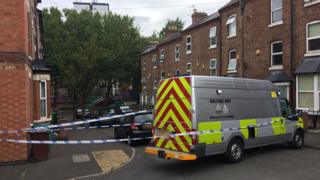 Police tape near crime scene