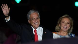 Piñera durante el evento de victoria en las elecciones presidenciales de 2017 en Chile.