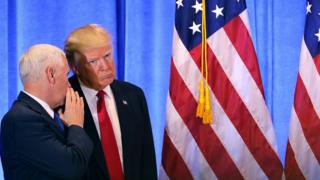 Дональд Трамп и вице-президент США Майк Пенс. 11 января 2017, Нью-Йорк