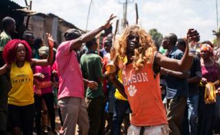 People dancing in the street