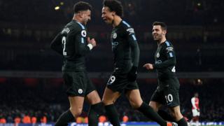 Leroy Sane, Kyle Walker ati Bernardo Silva