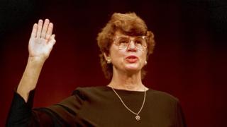.US Attorney General-designate Janet Reno is sworn in before the Senate Judiciary Committee on Capitol Hill in Washington (09 March 1993)