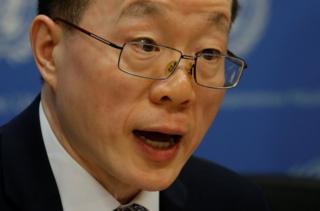 China"s Ambassador to the United Nations Liu Jieyi speaks at a news conference at U.N. Headquarters in New York City, New York, U.S. July 31, 2017. REUTERS/Carlo Allegri