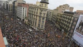 The day of action drew big crowds in Barcelona and other major Catalan cities