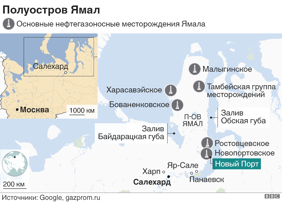 карта Ямала