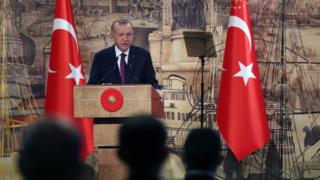 President Erdogan addressing reporters on August 21 2020