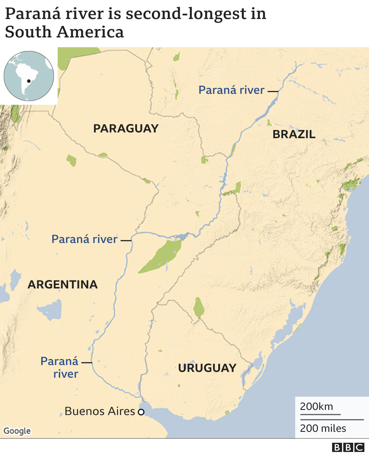 South America S Drought Hit Paran River At 77 Year Low BBC News    120357636 Parana River 640map 2x Nc 