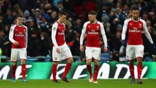 'Yan wasan Arsenal bayan da Man City ta doke su 3-0 a wasan karshe na kofin(Carabao) League
