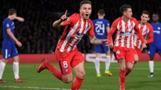 'Yan Atletico na murnar zura kwallo a ragar Chelsea