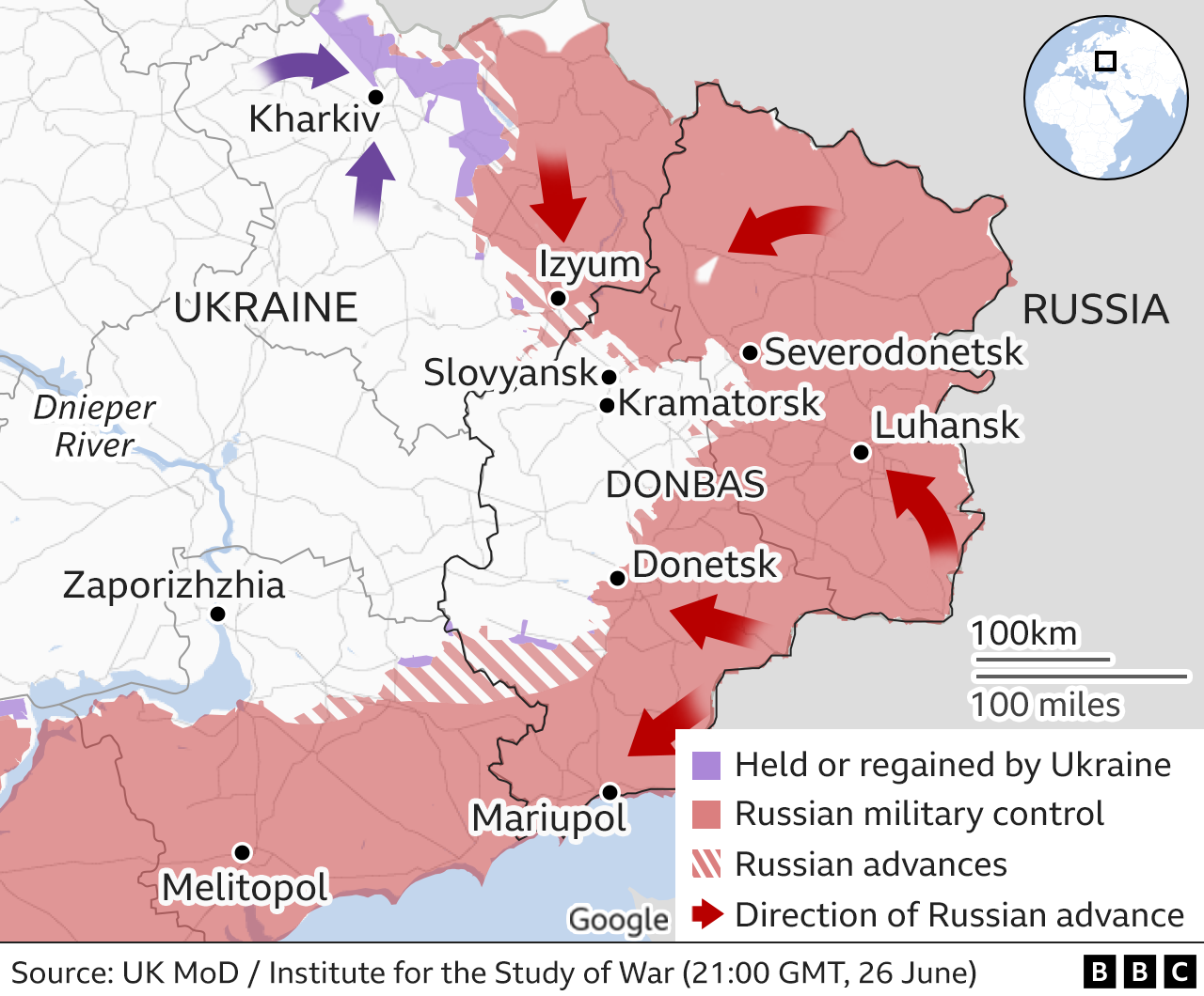 Ukraine confirms Russia captured eastern city Lysychansk - BBC News