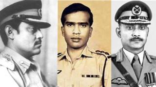 ডান থেকে- খালেদ মোশারফ, কর্নেল তাহের এবং জিয়াউর রহমান।