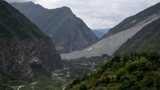 The aftermath of a landslide in the village of Xinmo in Maoxian county, China's Sichuan province, 25 June 2017