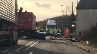 Car at crash scene