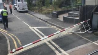 damaged level crossing