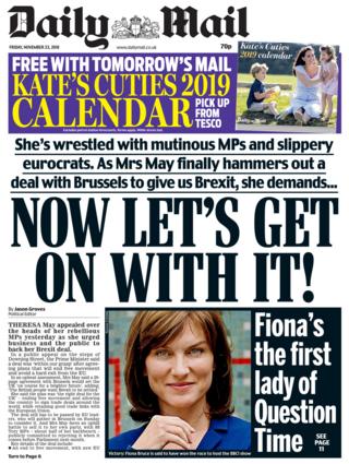 Newspaper headlines: Brexit divides front pages - BBC News